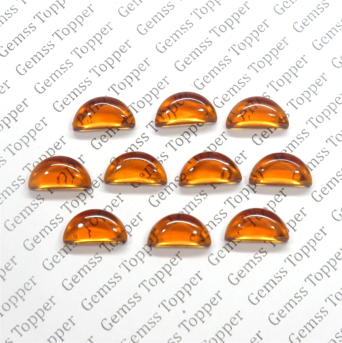 Brandy Quartz 6x12 mm D Shape Cabochon